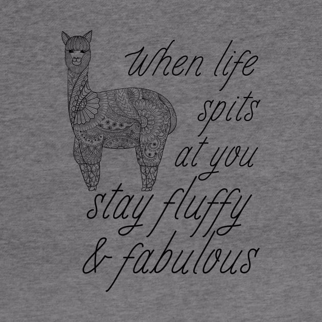 Lispe Alpaca Llama Vicuna Guanaco Stay Fluffy & Fabulous by Lispe